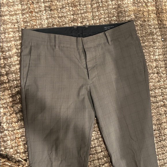 All Saints Men’s “Troy Trouser” Charcoal Checkered Dress Pant Size 32 - Picture 4 of 9